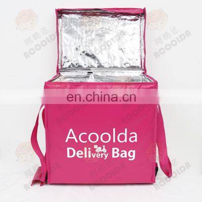 Customized Hot Food Pink Big Delivery Carry Bags Food Delivery Bag