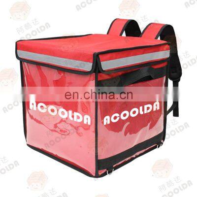 Eats Insulated Food Delivery Bag Backpack for Bike High Quality Factory Customized Cooler Logo Polyester Red 40*40*40cm