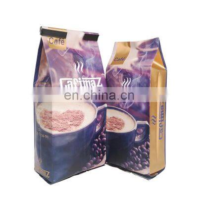 125g 250g matte coffee alu foil packaging pouches food grade side gusset plastic coffee beans bags with valve and tin tie