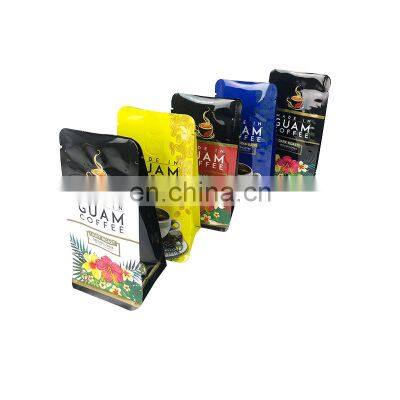 Custom eight side sealed packaging OEM logo printed food bag 150g 200g 250g 500g 1kg Free Duty coffee bag with value