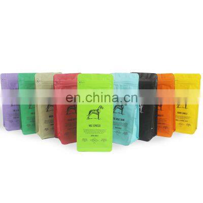 Custom printed 250g biodegradable matte flat bottom coffee bag