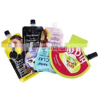 wholesale disposable body scrub facial mask containers aluminum foil with spout packaging bags stand up pouch