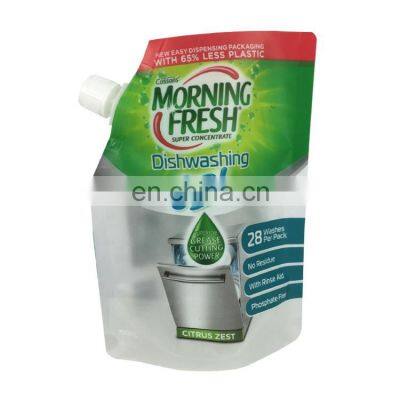 Custom stand up disposable 1liter liquid dishwashing laundry detergent packaging bags