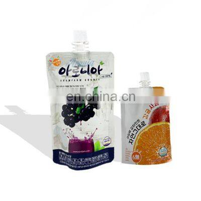 Food grade soft beverage squeeze baby food liquid stand up juice pouch with spout