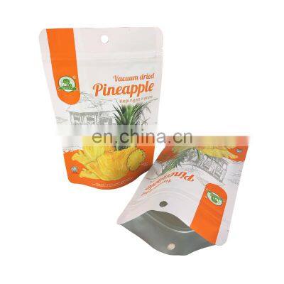 Customized Color Printing Laminated Dried Fruit Pineapple Package Pouch Dry Food zip lock Stand up Pouch Bags