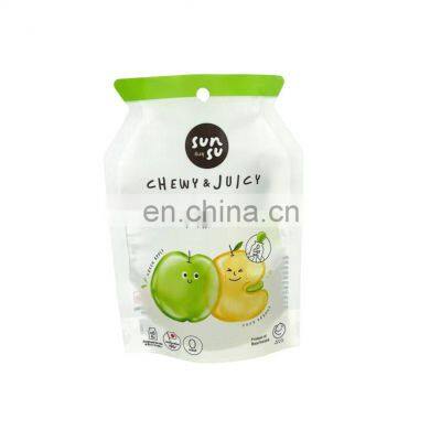 Customized self standing aluminum foil plastic food clear packaging bags for snacks