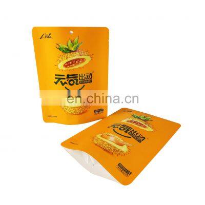 Food level recyclable paper packaging bag organic dried fruit zip lock paper bag stand up pouch with zipper