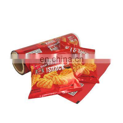 Custom Aluminum Foil Printed Plastic Heat Seal Food Potato Chip Bags packaging Snark Chip packaging roll film