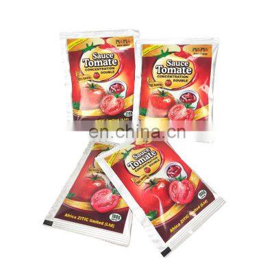100g/200g OEM heat sealed high barrier Ketchup sachet packaging bags tomato sauce liquid bag roll film