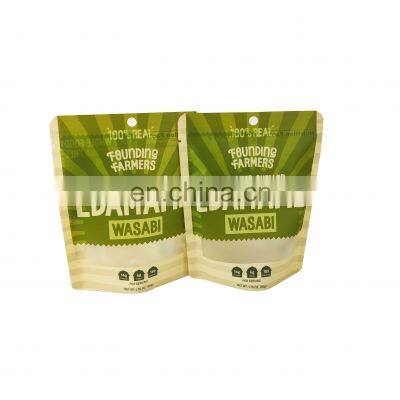 Mylar food packaging bags matt suface organic food three sides seal bag with window