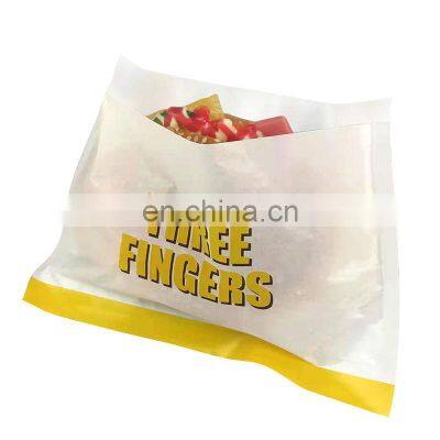 Print eco custom food grade restaurant fast food takeaway hamburger fried chickens popcorn small greaseproof packaging paper bag