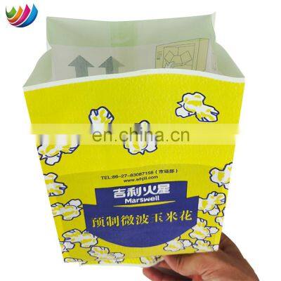 Custom Eco Friendly Greaseproof Takeaway French Fries Sandwich Burger Fast Food Paper Packaging Microwave Popcorn Bag