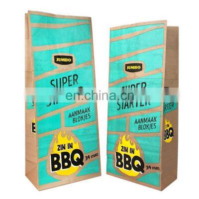 customized laminated waterproof BBQ 2.5kg 5kg charcoal paper bag