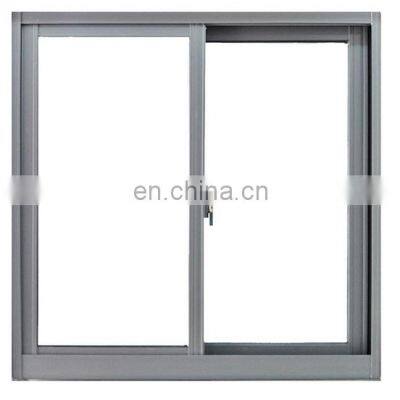 Foshan LEIBO New Balcony Gray Color Simple Design 2 Track Aluminium Tinted Glass Casement Sliding Window