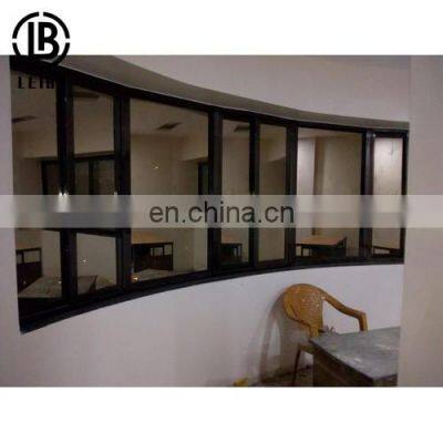 60mm Leaf New Design Aluminium Alloy Curved Sliding Window Double Glazed Glass Panels Window