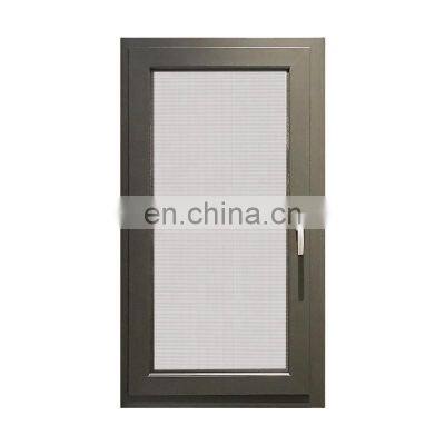 Soundproof double glazed insulated casement windows aluminum frame window double tempered glass with net manufacturer sale