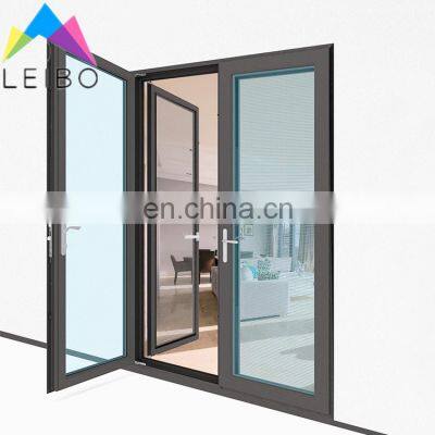 Aluminum Alloy Waterproof Bathroom Glass Swing Door Interior Kitchen Half Glass Door