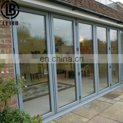 Exterior Weather Proof North America Standard Aluminium Glass Folding Doors Bifold Doors for Project