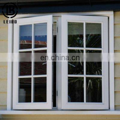 White Colour UPVC Profile Casement Window with Crank Lock PVC Windows