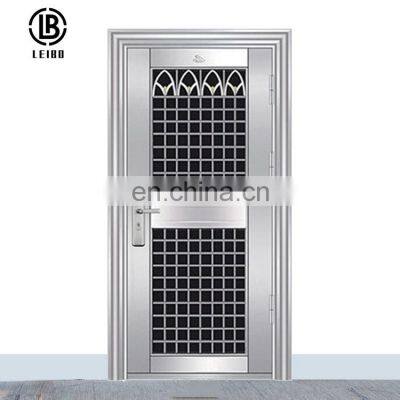 Laser cut style exterior double leaf metal stainless steel security entry door
