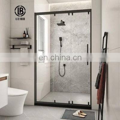 Portable high quality aluminum flat open shower room with sliding rod housing