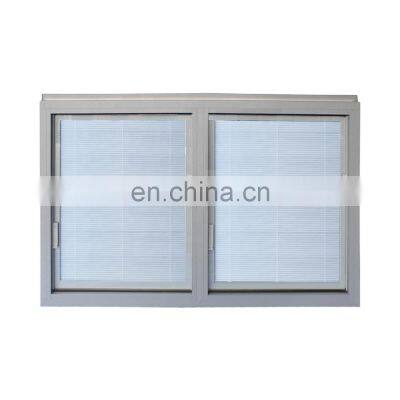 Commercial cheap professional square aluminium double glazed fixed window with blind built-in manufacturer china