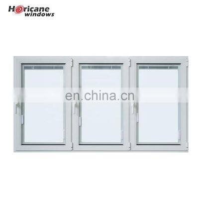 Latest Design Blinds Built-In White Glass Aluminium Louver Casement Windows
