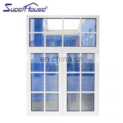 American style type Upvc Casement Window Grill Glass Crank window with fly screen