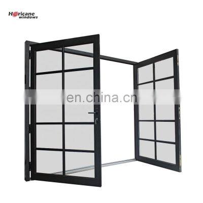 Superhouse Waterproof Exterior Door Aluminium Double French Door with Grids