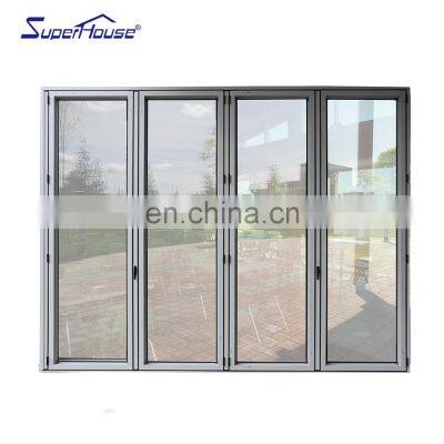 Modern Bi-folding wooden Door Shop Restaurant Aluminum Folding Door For Sale