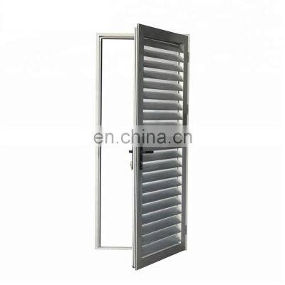 AS2047 standard custom internal adjustable grey aluminium or glass single hinged louver louvered door