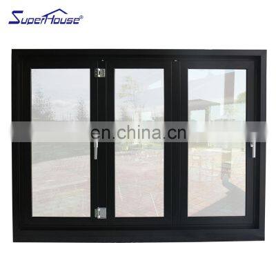Superhouse aluminum Bi-Folding windows/hurricane rated windows/aluminium double glazed windows