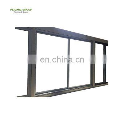 Aluminum frame noiseless glass aluminum sliding door