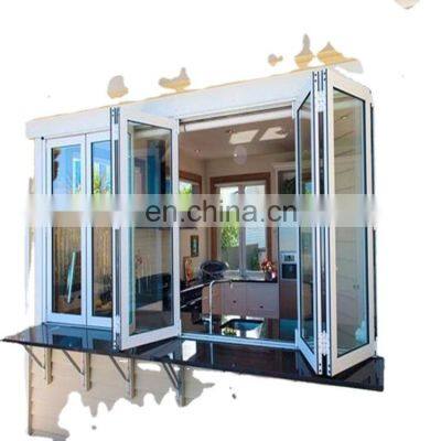 modern aluminium folding windows balcony double glazed hurricane proof glass accordion bi folding window Folding Windows
