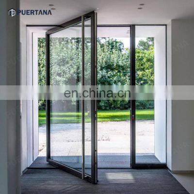 Aluminium Pivot Front Doors / Glass & Metal Pivoting Entry Doors For Residential Entrance