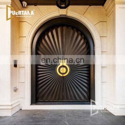 External House Front Teakwood Doors Wooden Double Door Round Designs Round Entry Door