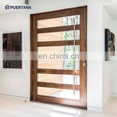 Building Material Guangzhou Large Main Entry Doors Wooden Entrance Modern Pivot Door