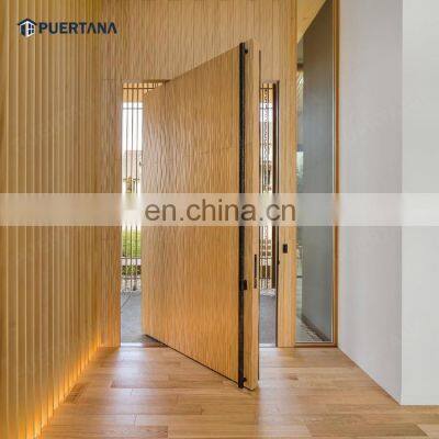 Modern Style Single Pivot Solid Wood Door For Villa Front Entrance Door Design