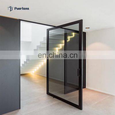 Modern Exterior Entry French Iron Wrought Glass Pivot Door