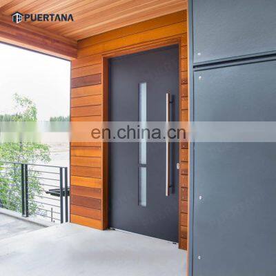 Exterior Security Double Leaf Aluminium Frame Impact Glass Entry Swing Door Aluminum Entrance Door