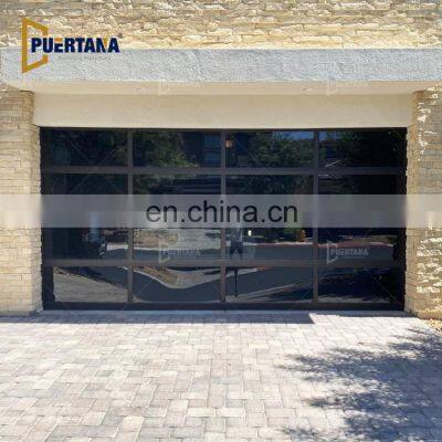 Aluminum Glass Panel Garage Door Hot Sale Aluminum Sectional Design Glass Garage Doors Remote Control Automatic