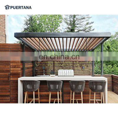 Aluminium Pergola Waterproof Modern 15*15 Gazebo 4*4 Pergola-aluminium Pergola Fabric Retractable Caport