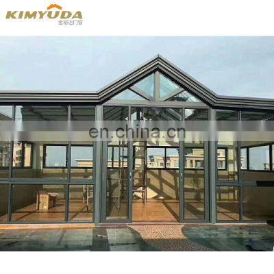 sunrooms & glass houses noise insulation broken bridge aluminum sealing balcony sun room outdoor aluminum alloy glass greenhouse