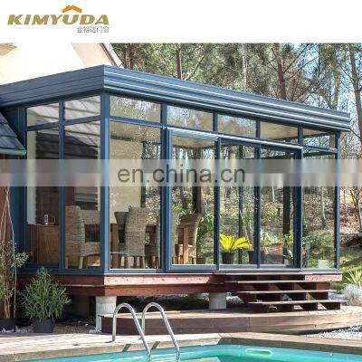 Aluminum Frame Glass Outdoor House Garden Glass House Aluminum Sunroom For Sale
