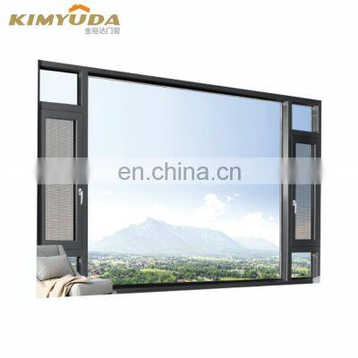 China customized double glazed powder coating aluminium frame casement house windows