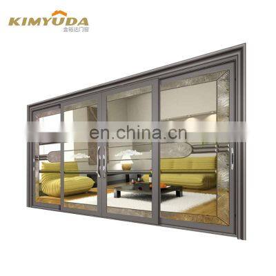 Sliding door interior balcony aluminum sliding door double glazing 4 panels sliding door