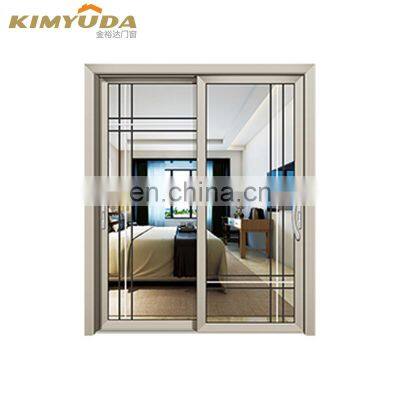 JYD glass design sound proof balcony aluminum glass sliding door with fly screen