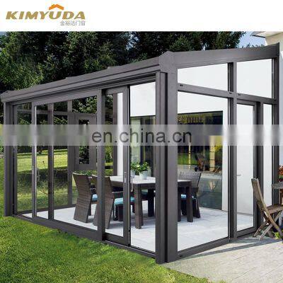 aluminum profile latinated tempered glass used sunroom for sale