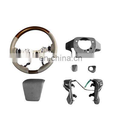 MAICTOP car auto parts steering wheel for land cruiser beige grey prado 150 2016-2021 leather good quality