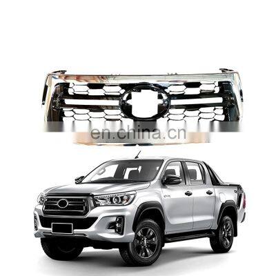 MAICTOP car parts front sliver chromed grille for hilux revo rocco grill 2018-2020